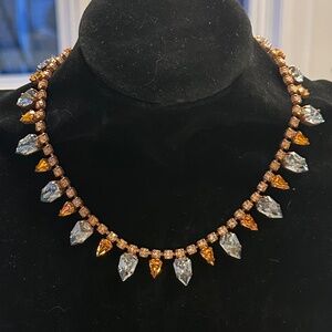 TOVA - Vintage-InspiredGolden Topaz and Black Diamond Crystal Necklace
